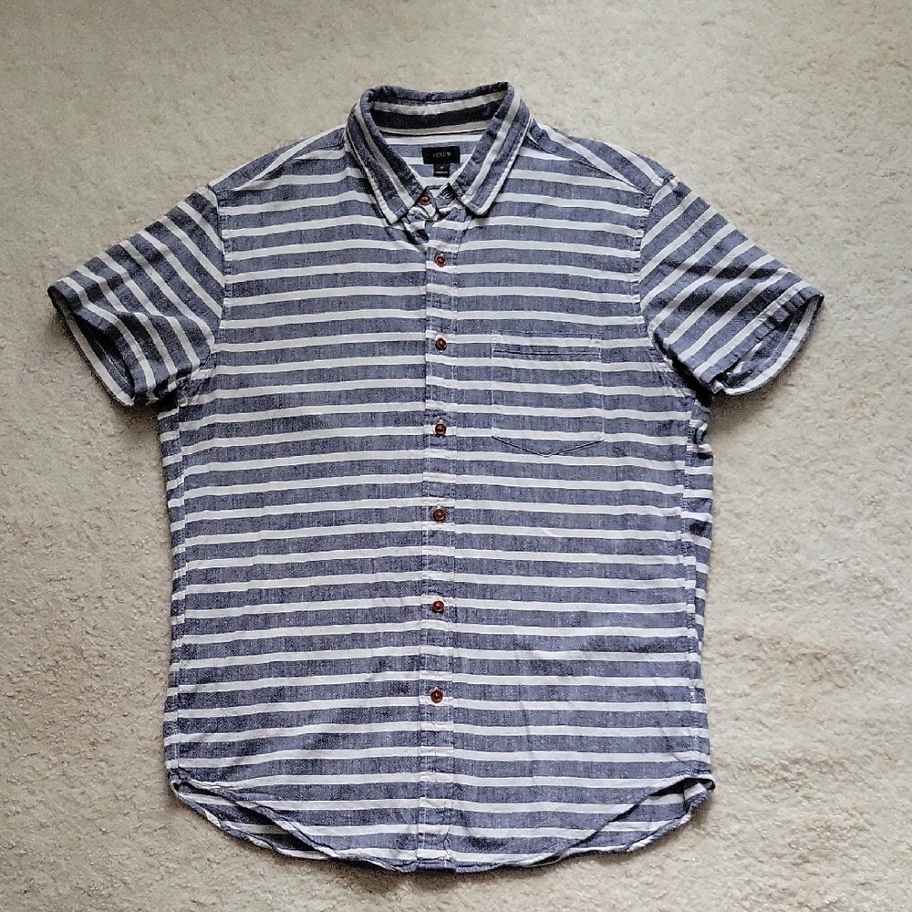 Blue-gray And White Striped J.Crew Shirt